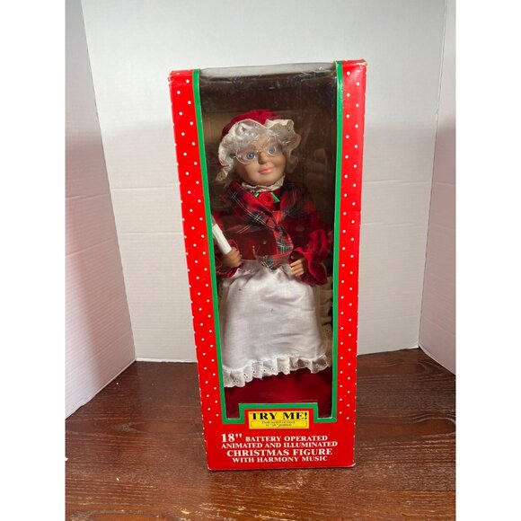 Vintage Mrs. Claus 18" Battery Operated Animated & Illuminated Christmas Figure - Picture 1 of 4